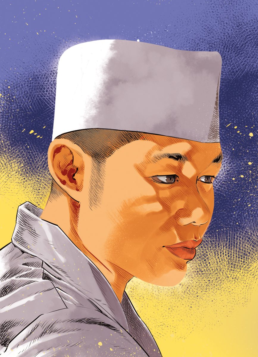 Ritratto dello chef Hiroshi Karashima